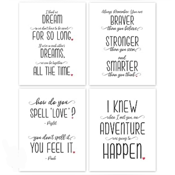 Inspirational Winnie The Pooh Quote Prints- Set Of 4 - Picture 3 of 7